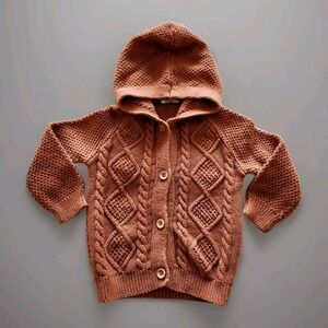 Jamie‎ Kay 12 Months Brown Laurel Knit Sweater Unisex Fall Winter - D4